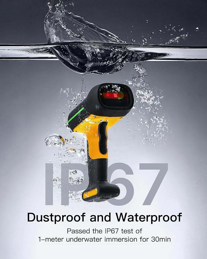 Inateck Industrial Barcode Scanner Wireless, 2D QR Code Scanner - Image 3