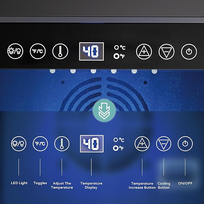 EUHOMY 15 Inch Beverage Refrigerator Cooler Under Counter 127 Cans Beverage Fridge Built-in or Freestanding with Glass Door, LED Light, Beer Fridge for Soda, Water, Wine - Home Kitchen Bar.