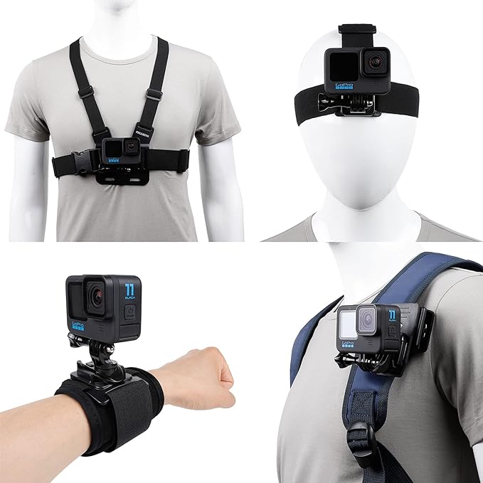 Accessories Set for GoPro Hero 13/12/11/10/9/8/7/6/5/4/Mission 1 Pro, New Quick by PellKing