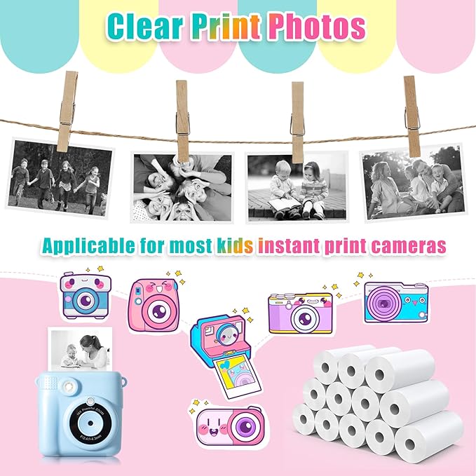 32 Rolls Instant Print Camera for Kids Refill Print Paper - Image 4