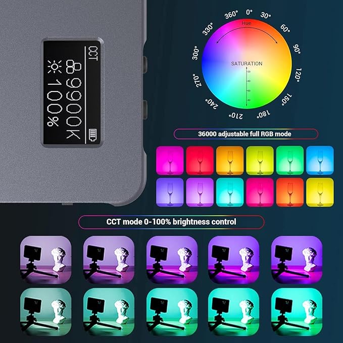 P96L RGB Video Light by SmallRig, Portable Metal LED Camera Light, 2500-8000K - Image 2