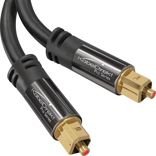 TOSLINK – Optical Audio Cable – 15ft – Designed in Germany – Fiber Optic Cable by Kabeldirekt