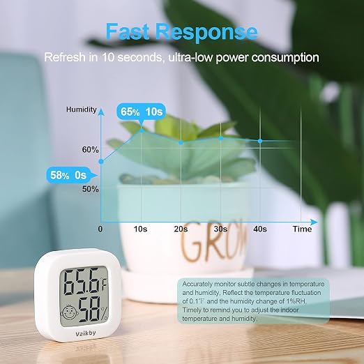 Vaikby Indoor Thermometer 4Pack, Humidity Gauge Meter Digital Hygrometer Room - Image 6