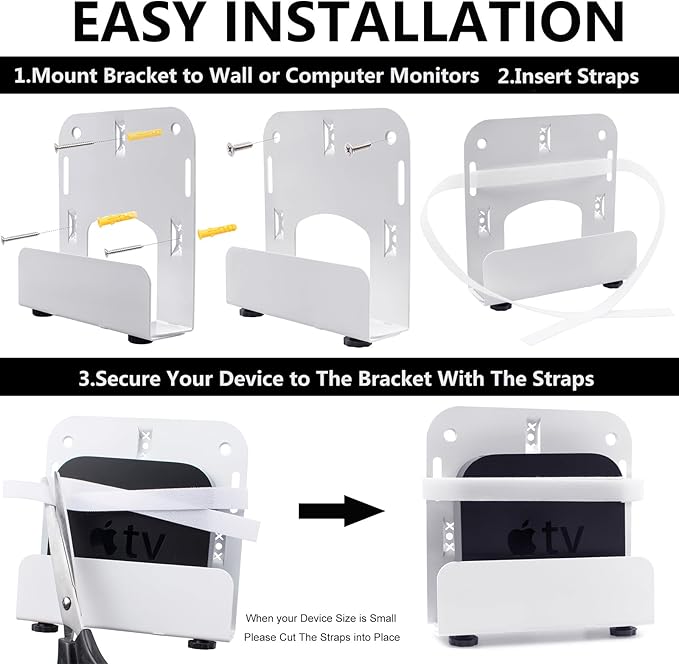 Cable Box Wall Mounting Modem for Most Small Narrow Devices Apple TV, Amazon - Image 4