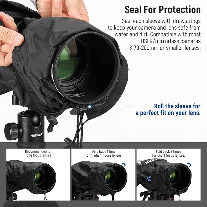 NEEWER Camera Rain Cover, Small Size Durable Nylon Raincoat Compatible - Image 3
