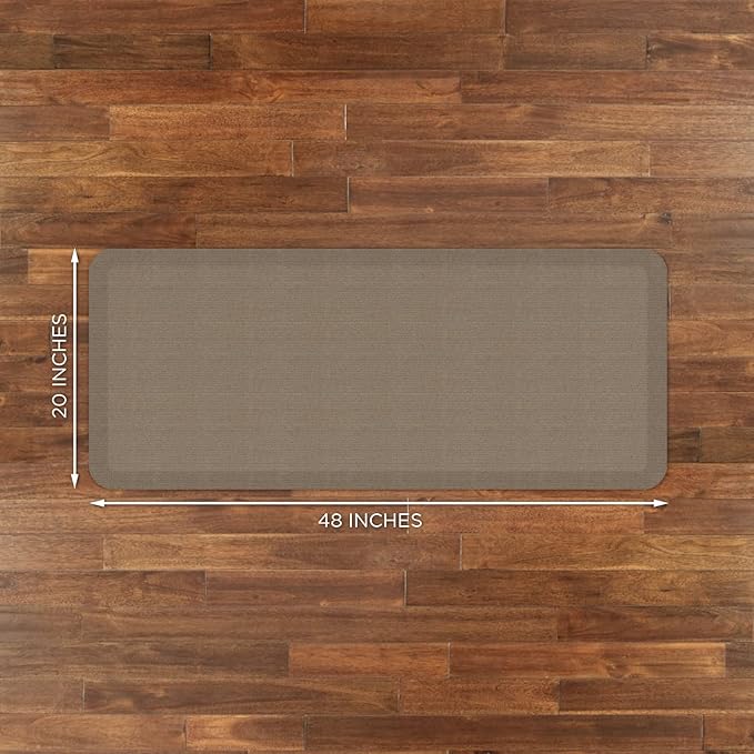 GelPro Anti-Fatigue Designer Comfort Kitchen Floor Mat, 20" x48”, Grasscloth Pecan Stain Resistant Surface with 3/4” Thick Ergo-Foam Core for Health and Wellness