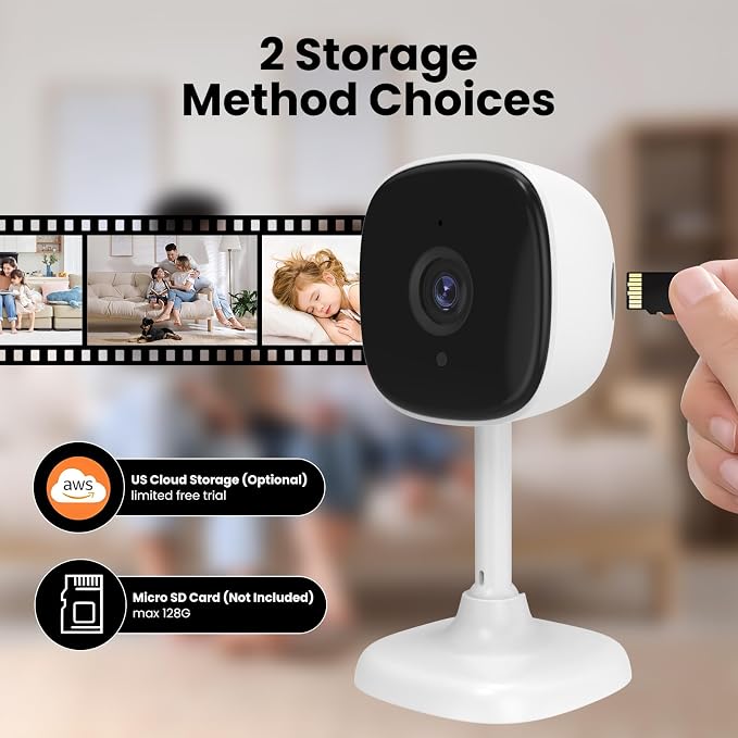 AMOROM 2 Pack 1080P Indoor Wired Security Cameras, Home Indoor Cameras - Image 3