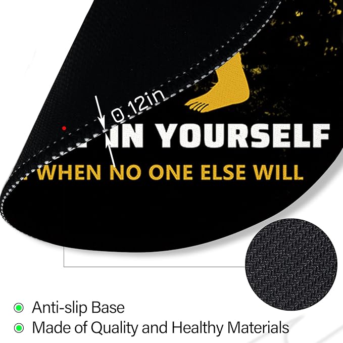 Sasquatch Bigfoot Funny Mouse Pad, Small Round Mouse Pads for Desk, Mini Travel Retro Vintage Motivational Mousepad for Work Wireless Computer Laptop, Office Desk Accessories, Believe in Yourself