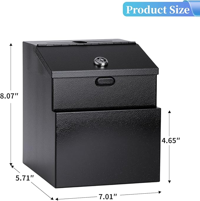 Suggestion Box with Lock and Slot 2 Pack Metal Wall Mounted Donation Box with 4 Keys