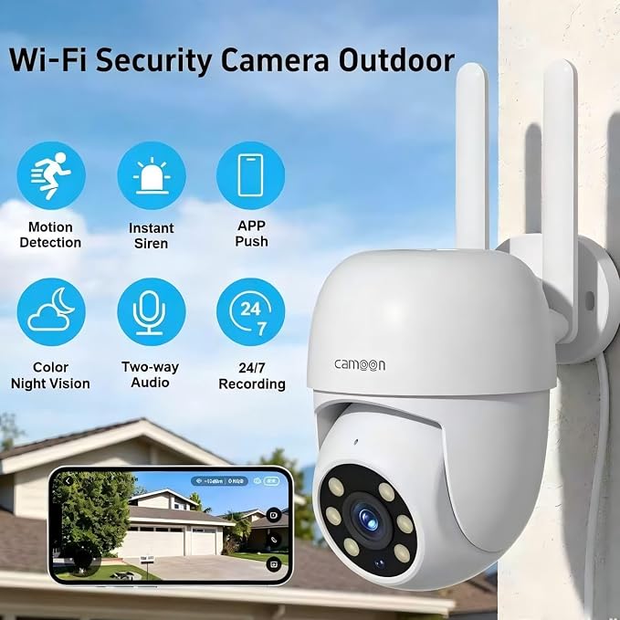 WiFi Security Camera Outdoor Wired, 2.4/5GHz Wi-Fi Camera - Image 4