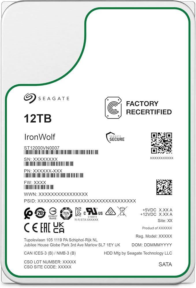 Seagate 12TB IronWolf NAS SATA Hard Drive 6Gb/s 256MB Cache 3.5-Inch Internal - Image 3