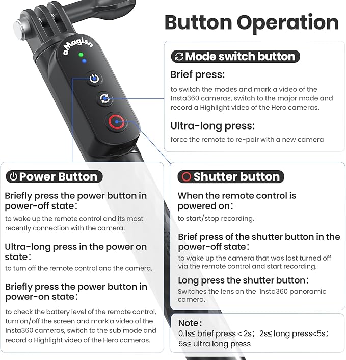 Remote Control Selfie Stick 100CM Stretchable Compatible - Image 8