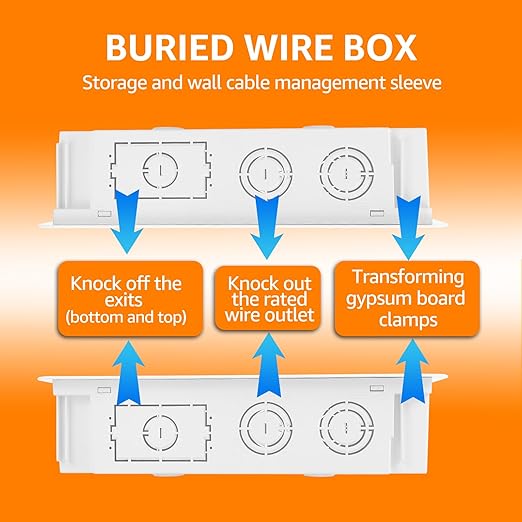 in Wall TV Media Box 9 Inch, Recessed TV Outlet Network Enclosure, Recessed - Image 4