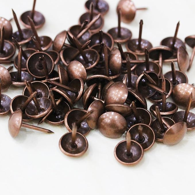 500Pcs Upholstery Tacks, BetterJonny Decorative Furniture Nails Pins 17X11MM Red Metal Thumb Tacks for Upholstered Furniture Cork Board, Home Decor…