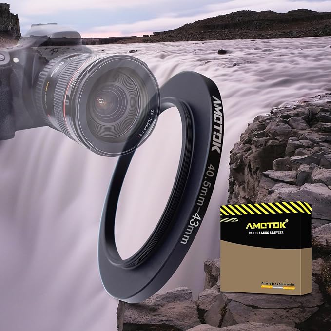 40.5mm Lens to 43mm Camera Lens Adapter, 40.5mm to 43mm Filter Step up Ring by AMOTOK