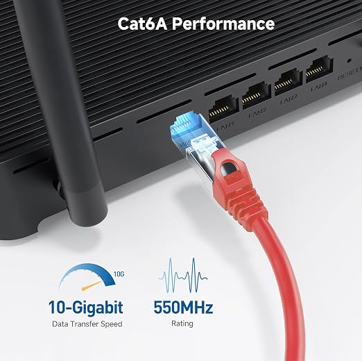 Cable Matters 10Gbps Snagless Short Shielded Cat 6A Ethernet Cable - 3ft - Image 4