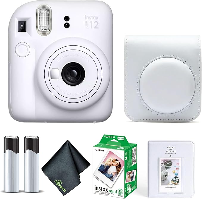 Fujifilm Instax Mini 12 Instant Camera Clay White Bundle by FUJIFILM