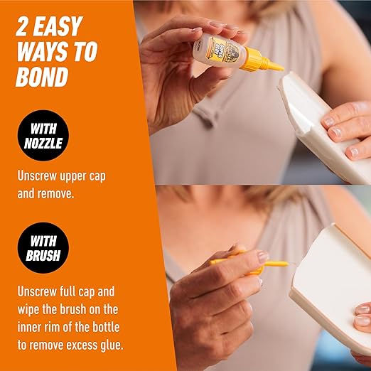 Gorilla Super Glue with Brush & Nozzle Applicator, Clear Glue, 12 Gram (Pack of 24) - All Purpose and Fast Setting for Projects and Repairs