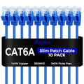 Rapink Patch Cables Cat6a 20ft Slim, Cat6a Ethernet Patch Cable 10G Support by Rapink