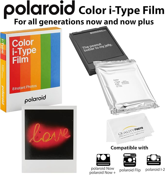 Polaroid Color I-Type Film for Now, i2 + Quality Photo Cloth, 32 Sheets - Image 2