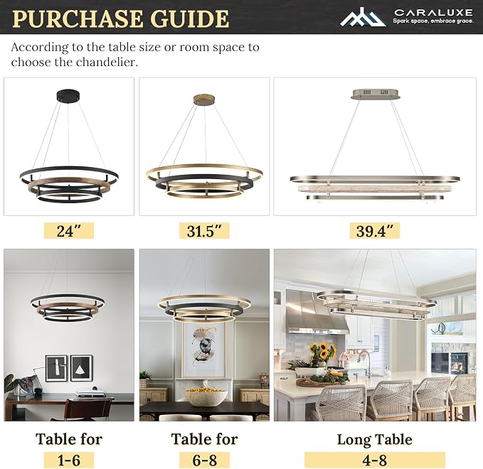 3 Ring LED Chandelier Nickel Round Chandelier Light Fixture Dimmable Foyer - Image 4