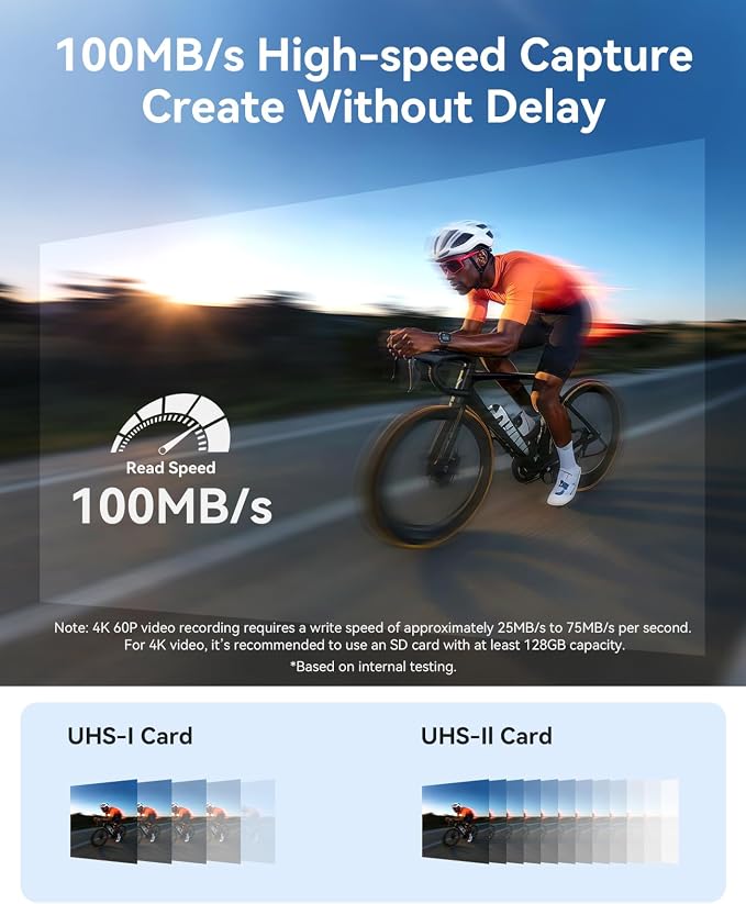 ORICO 128GB SDXC UHS-I Memory Card, 4K Full HD, 4K Video SD Card - Image 2