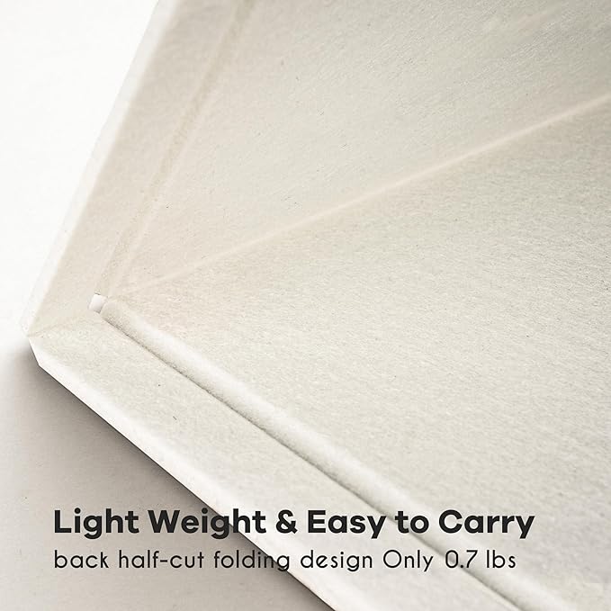 Bulletin Board, 24 x 18 inches Felt Board Decorative Pin Board, Cork Board Alternative for Wall, Foldable Photo Board Self-Adhesive Vision Board Mood Board with 20 Pushpins - White