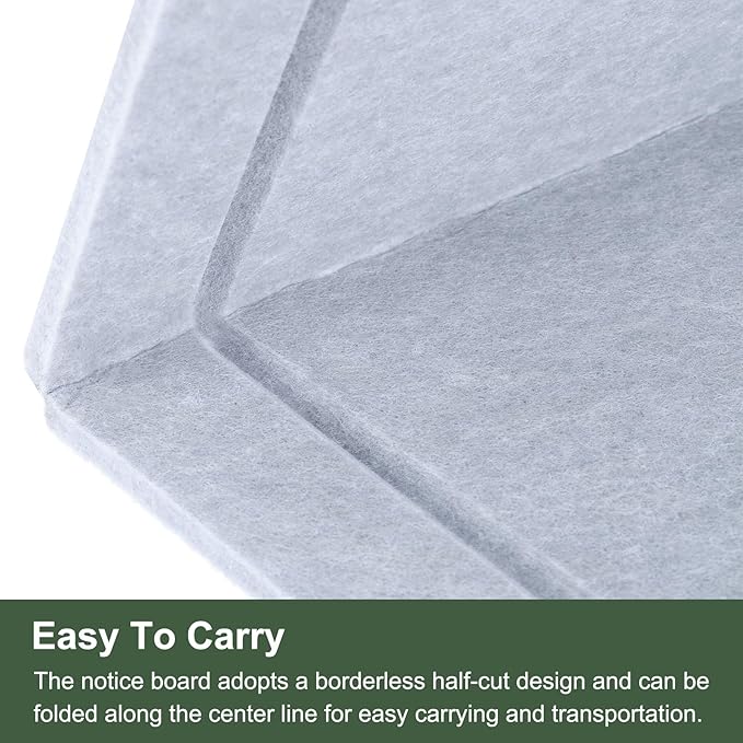 YOKIVE Felt Bulletin Board, 48 x 36 -Inch Foldable Decorative Pin Board Self Adhesive Felt Cork Board with 20 Pushpins, Great for Wall, Photo Display, Paste Note, Schedule(Light Gray)