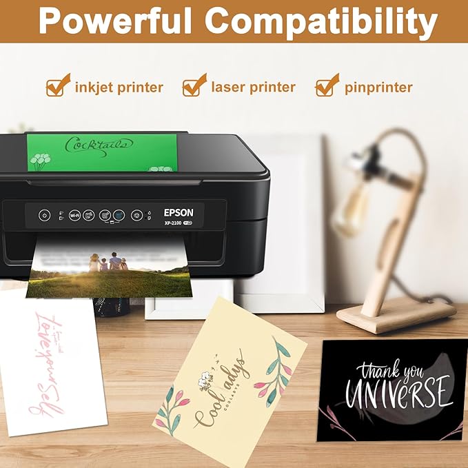 40 Sheets Black Cardstock 8.5 x 11 Printer Paper, 200gsm/75lb Heavyweight Black Card Stock for Halloween, DIY Card Making, Greeting Cards, School Crafting, Wedding Invitations