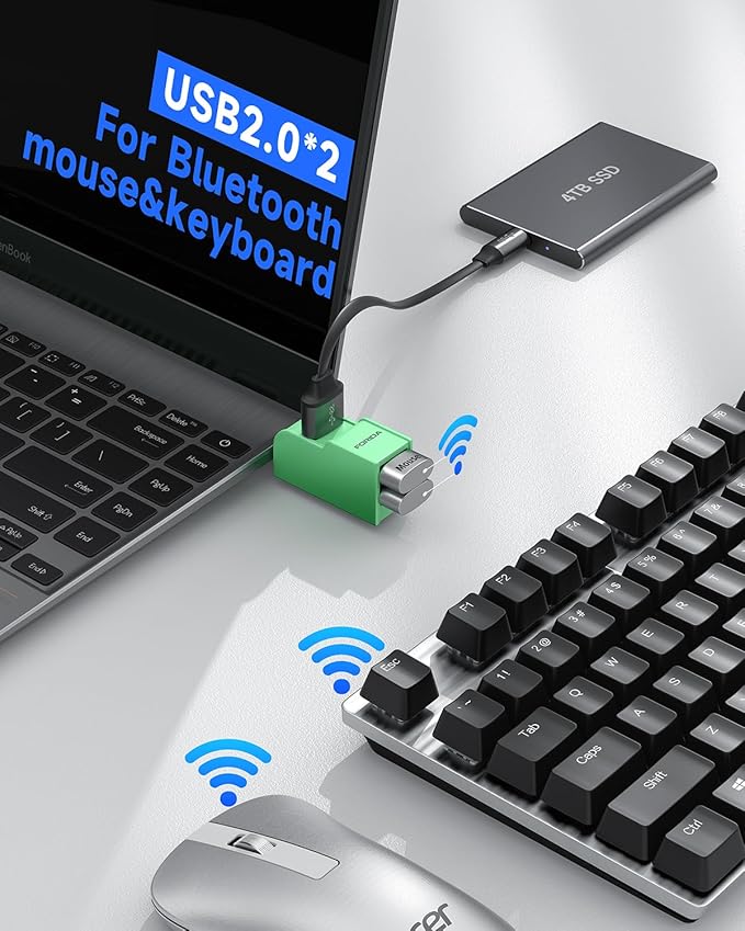 FORIDA 3 Ports USB 3.0 Adapter, USB Hub with 1 USB 3.0 and 2 USB 2.0 Ports, Portable USB Port Splitter for Keyboard, Mobile Hard Disk, U Disk, Camera, Mouse, etc (Green)