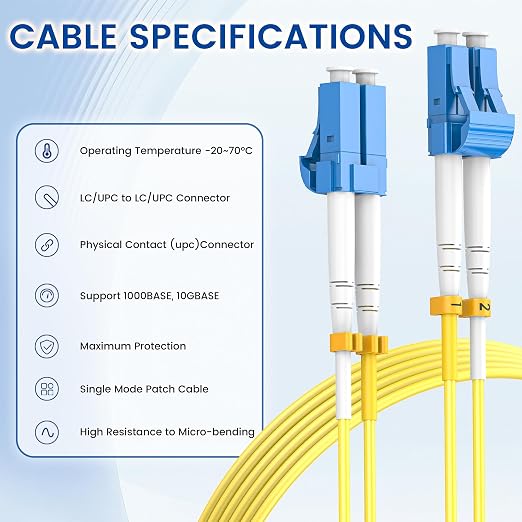 SpeedyCables- OS2 LC to LC Fiber Patch Cable 15m 6-Pack, 1G/10Gb Duplex 9/125um - Image 5