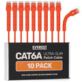 Everest Ultra Slim Cat6a Ethernet Patch Cables 2ft Orange by EverestMediaSolutions