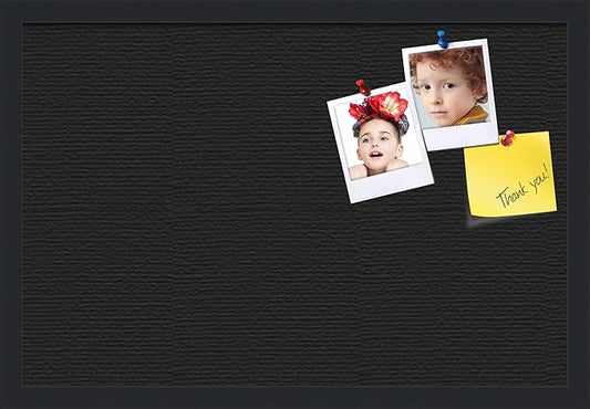 PinPix 24x16 Inch Cork Bulletin Board. This Decorative Framed Pin Board Comes with Desert Pastel Design and a Satin Black Frame. Ideal for Home Office Decor or Message Board (PinPix-1815)