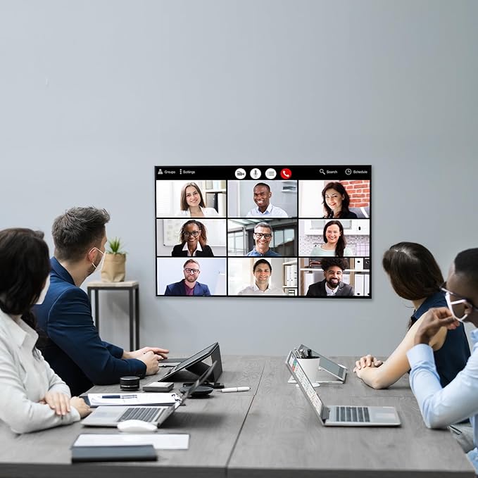 Folding Conference Table, Mobile Training Table for Office Conference, Modern Modular Rectangular Work Desk Meeting Seminar Work Tables with Caster Wheels, Large Breakroom Tables (6Pack L55.1in)