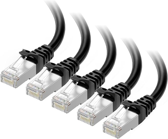 Cable Matters 10Gbps 5-Pack Snagless Shielded Cat 6A Ethernet Cable - 14ft by CableMatters