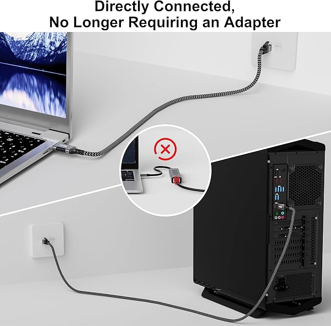 USB to Ethernet Cable 15 FT, USB 3.0 A Male to RJ45 Male Cord, Directly - Image 2