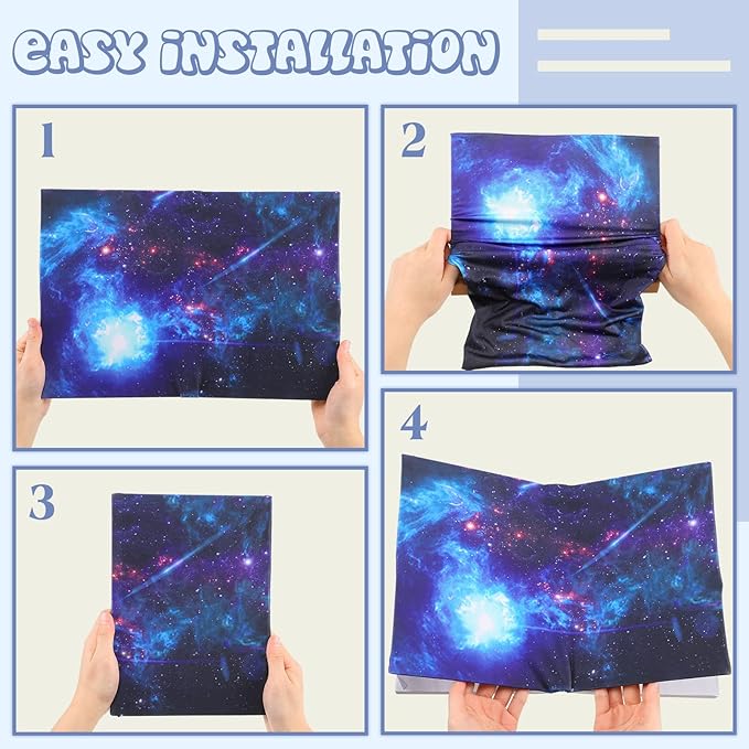 6 Pack Stretchable Book Cover Jumbo Fabric Book Covers Colorful Pattern Print Book Protector Washable Reusable Protective Textbook Cover for Hardcover Textbooks up to 9 x 11 Inch (Star Pattern)