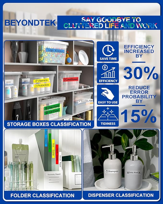 6Pk P Touch M Tape Work with PT-65 PT-70 PT-70BM PT-M95 PTM95 Replace with Brother P Touch M Tape 12mm 0.47 M-K 131 M-K231s 431s 531s 631s 731s for Brother PTouch PT-45 PT-80 PT-90,8m 26.2ft