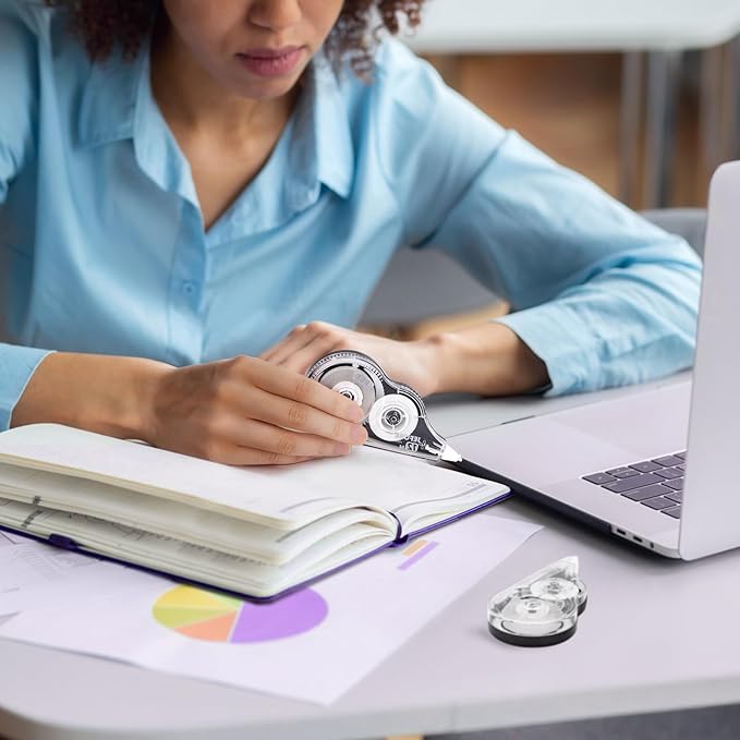 30 Pcs Correction Tape, 39.37 Ft White Wrong Out Tear-Resistant Bulk, Instant Corrections Easy to Use Applicator for School, Office, Note Taking, Journal (Tape Width 0.2 in，Clear)