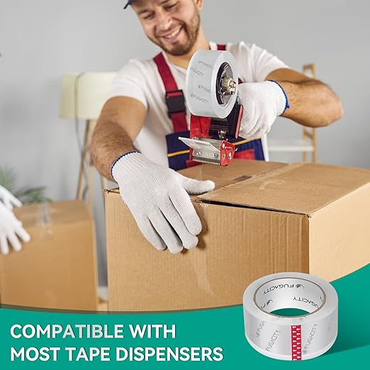 FugaCity Heavy Duty Clear Packing Tape Refills (18 Rolls), Packaging Tape for Moving Sealing, Moving Supplies Shipping Tape,2.7 Mil Thick, 2 in Wide,65 Yards Per Roll,Total 1170 Yards