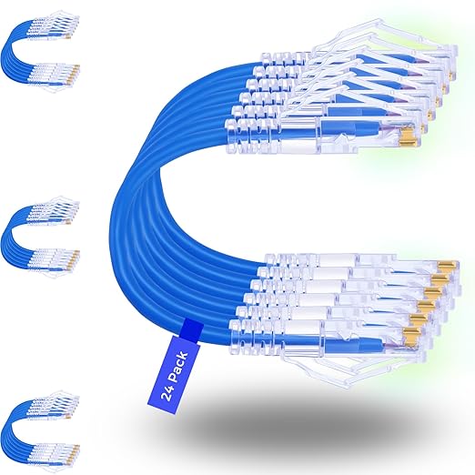 Rapink Patch Cables Cat6/ Cat6a 1ft Slim, Cat6a Ethernet Patch Cable 10G Support by Rapink