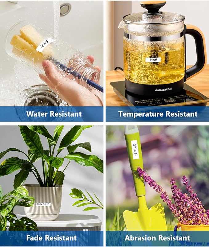 6-Pack TZe 24mm 0.94" Laminated Compatible for P Touch 1 Inch TZ Label Tape TZe-151 251 451 551 651 751 for Ptouch PT-D600 P700D 410 D610BT P710BT, Clear/White/Red/Blue/Yellow/Green