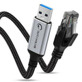 USB to Ethernet Cable 15 FT, USB 3.0 A to RJ45 Male Nylon Adapters, Gigabit by DUTEVOLNS
