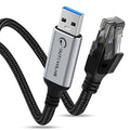 USB to Ethernet Cable 10 FT, USB 3.0 A to RJ45 Male Nylon Adapters, Gigabit by DUTEVOLNS
