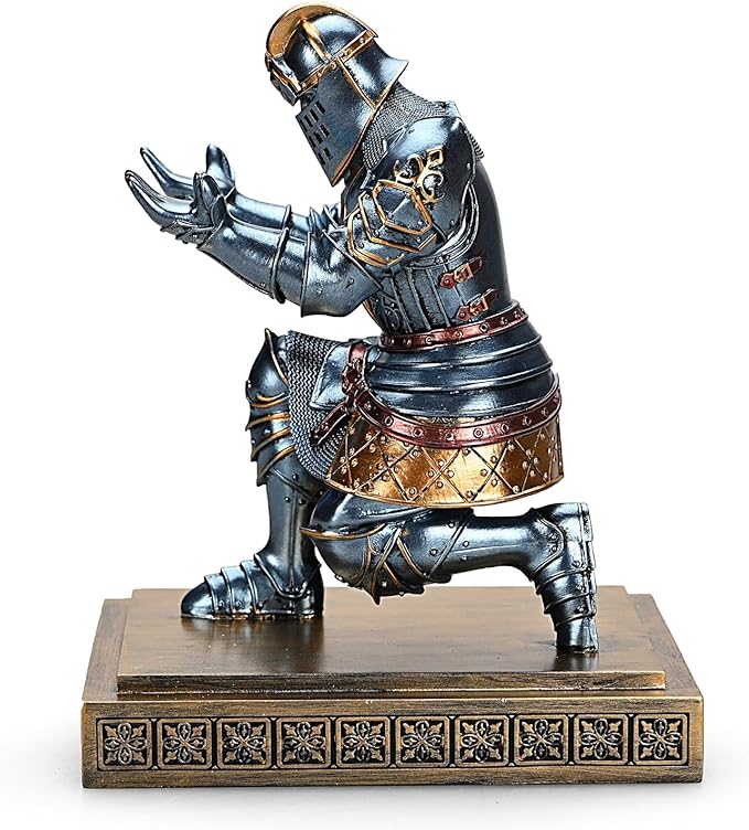 King's Guard Knight Pen Holder Pen Stand Desk Organizers and Accessories Resin Pencil Holder as Gift for Office and Home (Blue)