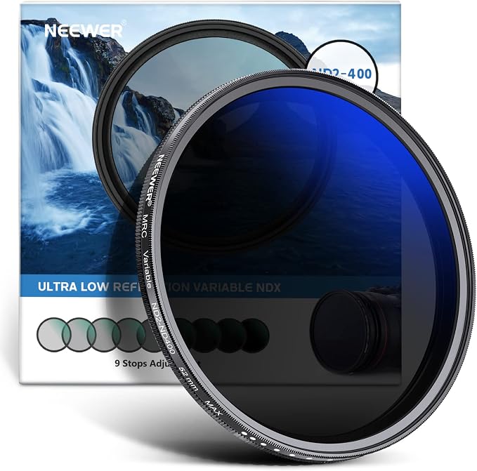 NEEWER 52mm Variable ND Filter ND2-ND400, Neutral Density Filter, Water and by Neewer