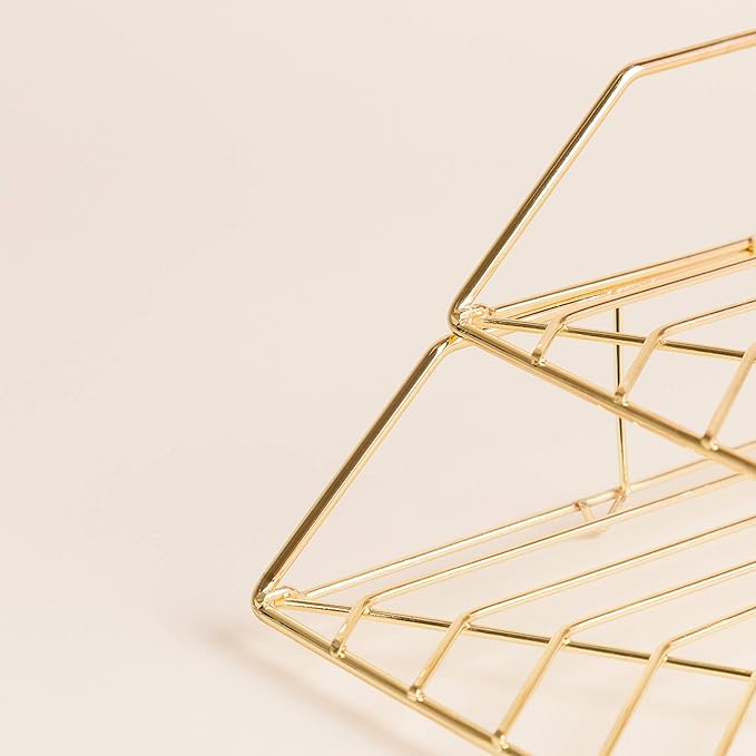 U Brands Metal Paper Tray, Letter Size, Desktop Accessory, Vena Collection, Gold, 3233U03-12