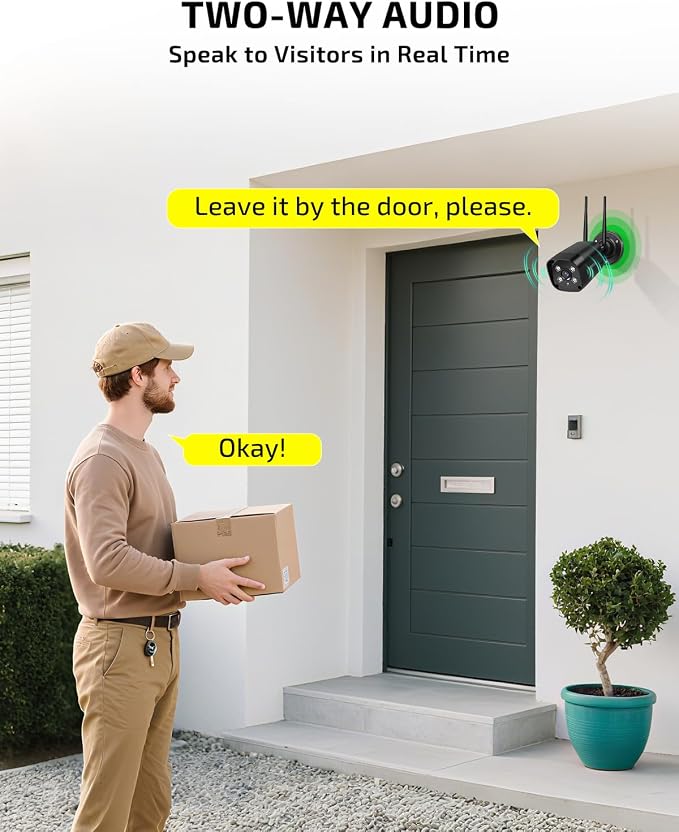 《Dual Antennas & 130° Wide Angle》Wireless Security Camera System Outdoor - Image 4