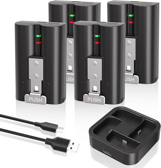4-Pack 7200mAh for Ring Rechargeable Camera V4 Batteries Replacement by SUNORI