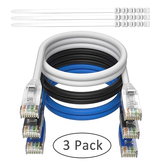 Adoreen Cat 6 Ethernet Cable 12 Ft-3 Pack, High Speed Short Patch Cables - Image 6